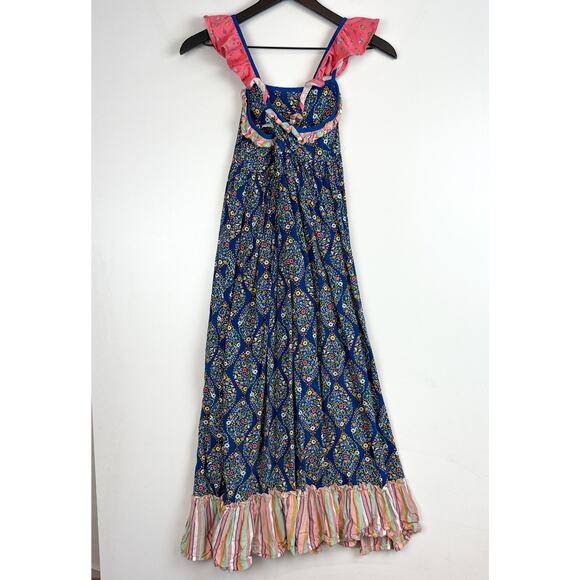 Matilda Jane Girls Wish You Were Here Maxi Long Dress Blue Floral Ruffled - 8 - Picture 6 of 9